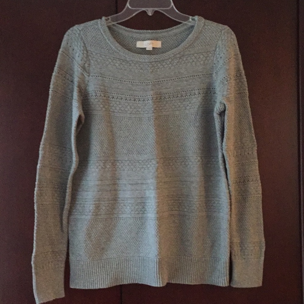 Loft Gray Textured Sweater